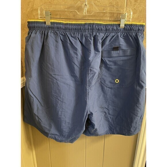 Izod Navy And Yellow‎ Swim Trunks Men's Size XL - Picture 2 of 3